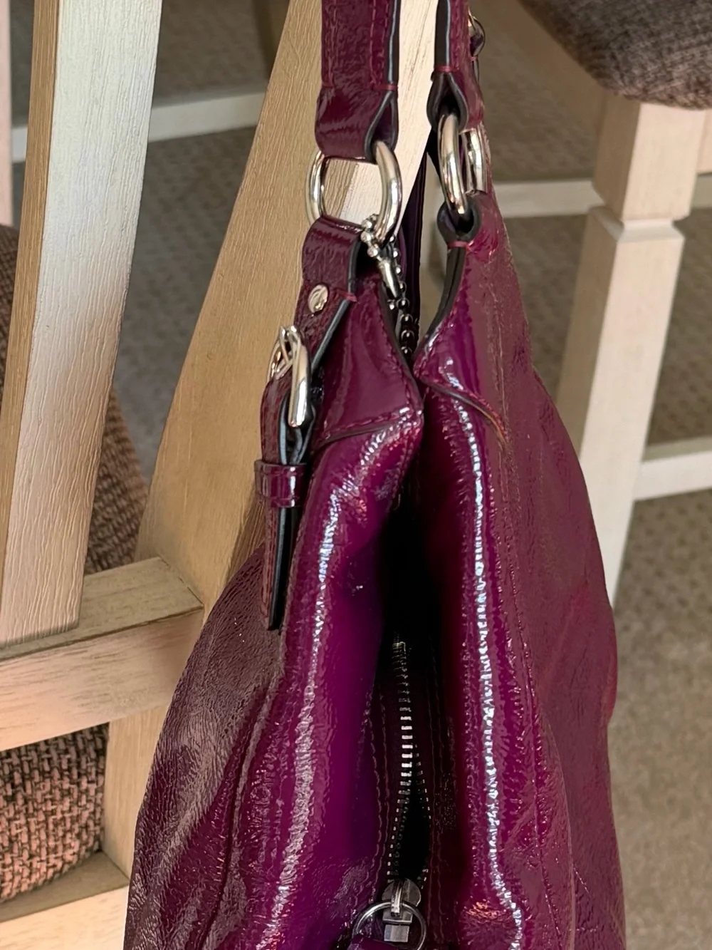Vintage Coach SoHo Large Hobo Bag & Matching Wallet Set F19708 Patent Leather